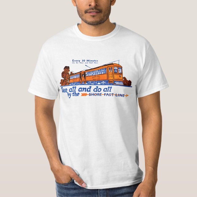 T-shirt La ligne rapide service de rivage de chariot (Devant)