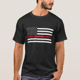 T-shirt La ligne rouge mince drapeau de sapeur-pompier