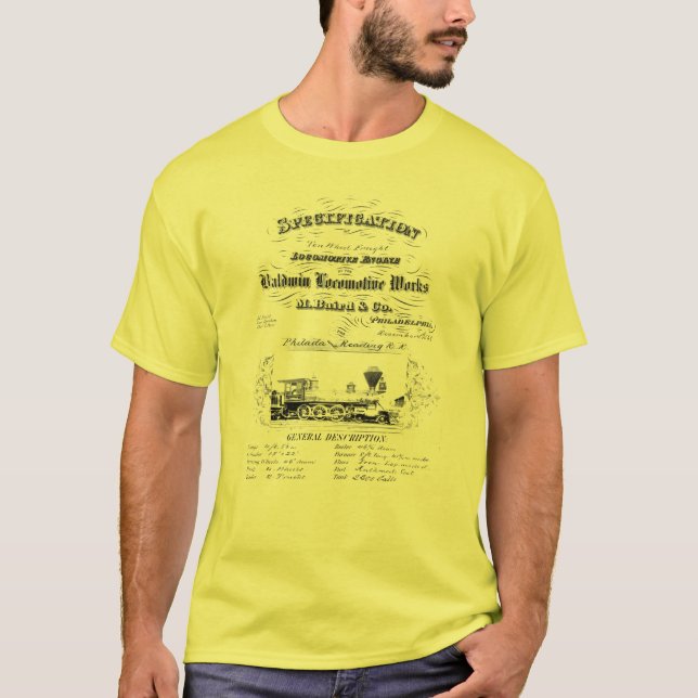 T-shirt La locomotive de Baldwin fonctionne 1868 (Devant)