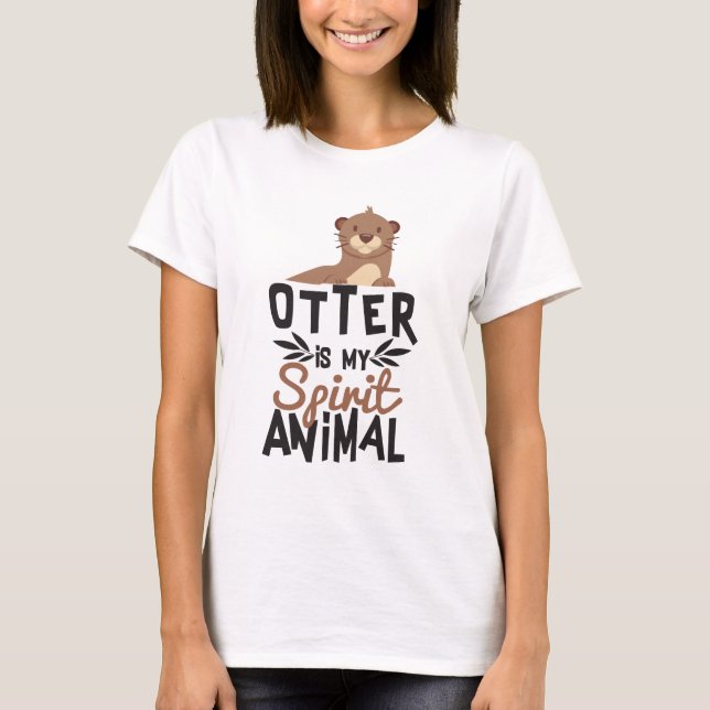 T-shirt La loutre gentille est mon poster de animal (Devant)