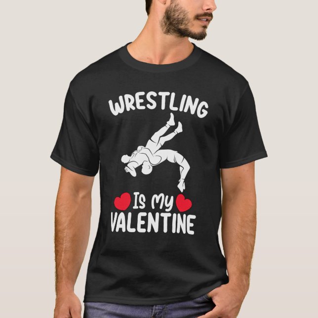 T-shirt La Lutte Est Mon Sport De Saint Valentin (Devant)