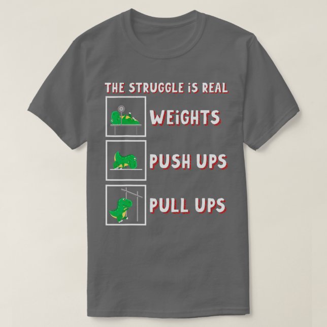 T-shirt La Lutte Est Réelle Dinosaure Rex Fit Weightlift D (Design devant)
