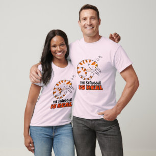 T-shirt "La Lutte Est Réelle" Drôle Chat