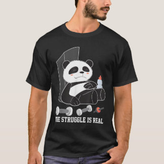 T-shirt La lutte est réelle Panda paresseux Panda