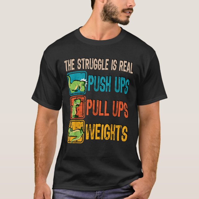 T-shirt La Lutte Est Vraiment Drôle T Rex Gym D'Exercice F (Devant)