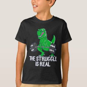 T-shirt La Lutte Est Vraiment Drôle T-rex Gym Exercice