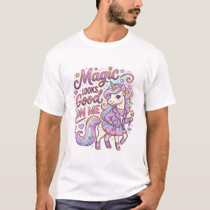 T-shirt La magie de la licorne me va bien Graphisme Whit
