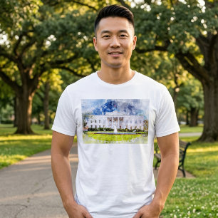 T-shirt La Maison Blanche à Washington DC Aquarelle