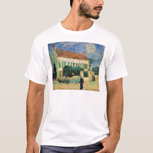 T-shirt La Maison Blanche de Vincent van Gogh | la nuit, (Devant)