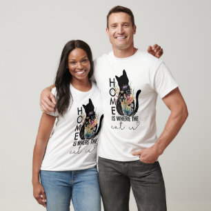T-shirt La maison est là où se trouve le chat