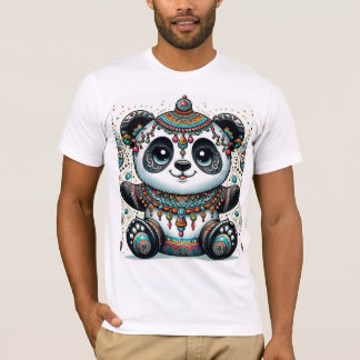 T-shirt "La Majesté Boho Panda - Art tribal complexe"