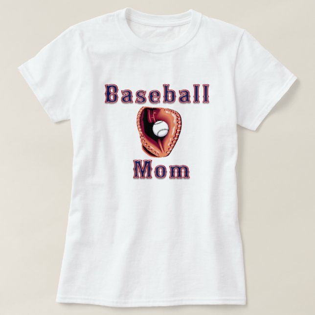 T-shirt La maman de base-ball… a actionné par la caféine (Design devant)