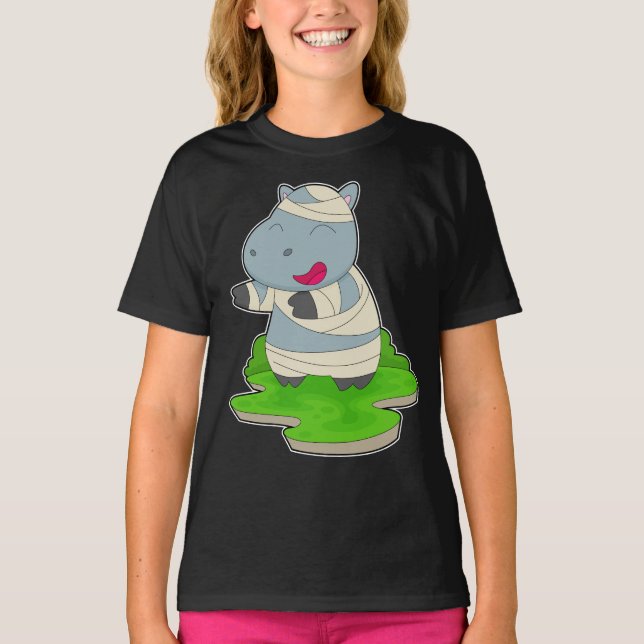T-shirt La maman d'Halloween Hippo (Devant)
