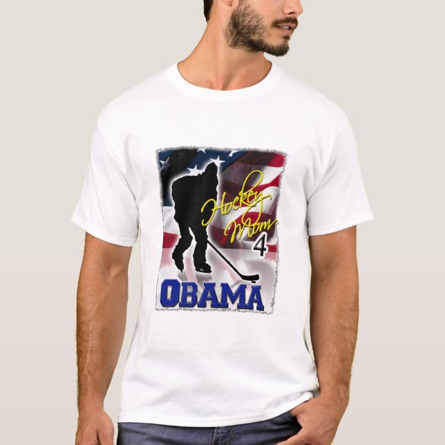 T-shirt La maman d'hockey pour Barack Obama, votent 2008 (Devant)