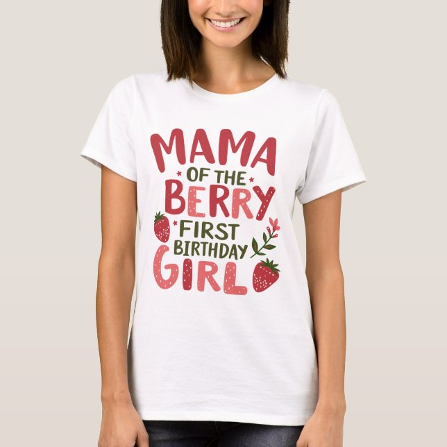 T-shirt La maman du Berry Premier anniversaire de la fille (Devant)