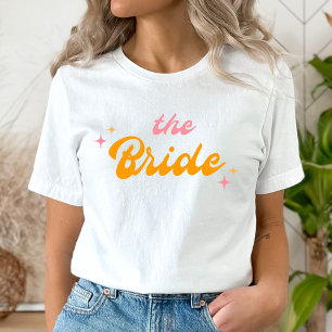 T-shirt La mariée groovy rose et orange