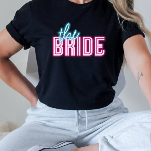 T-shirt La mariée néon bleu et rose tropical Bach