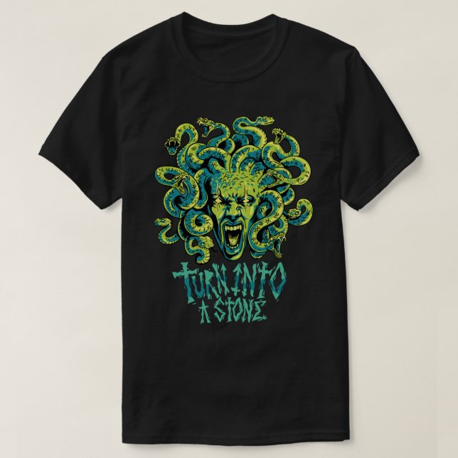 T-shirt La Méduse Se Transforme En Pierre (Design devant)