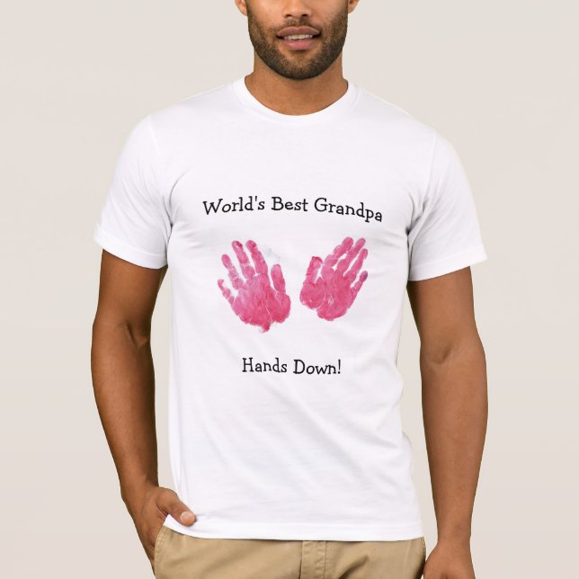 T-shirt La meilleure chemise de Handprint du grand-papa du (Devant)