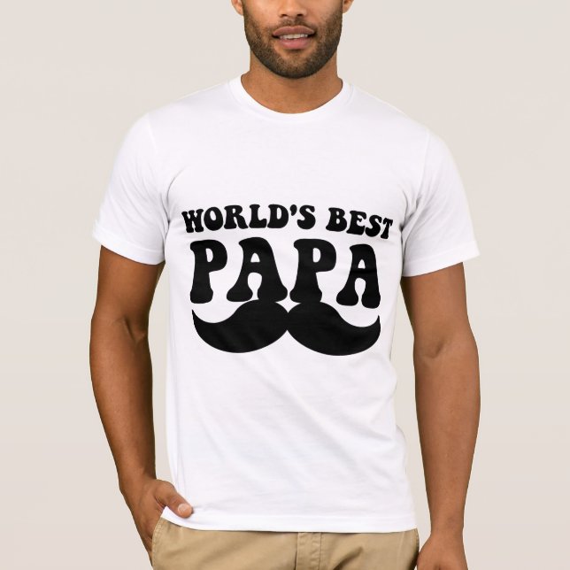 T-shirt la meilleure moustache du papa du monde (Devant)