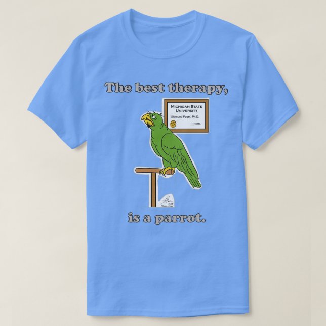 T-shirt La meilleure thérapie est un perroquet (Design devant)