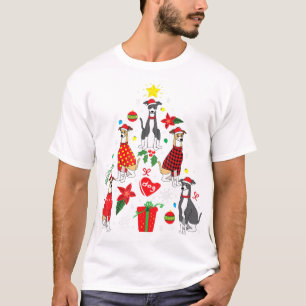 T-shirt La mère d'un chien d'ornement de Noël italien Grey