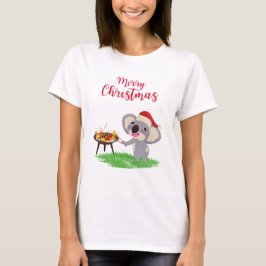 T-shirt La mignonne de Noël australienne Koala profite d'u