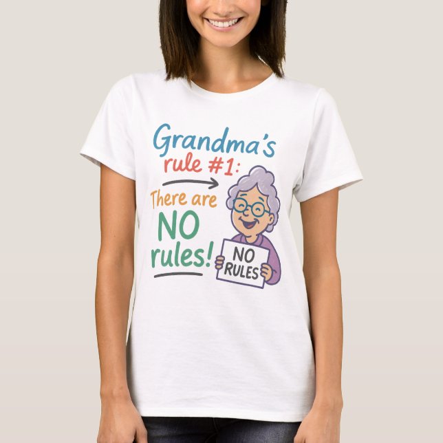 T-shirt La mode féminine à la main de la grand-mère (Devant)