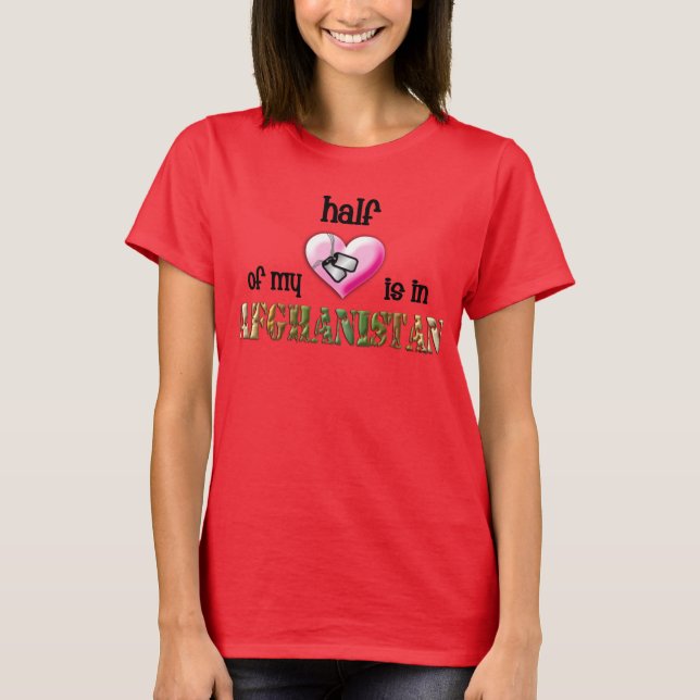T-shirt la moitié de mon coeur...afghanistan 2 (Devant)