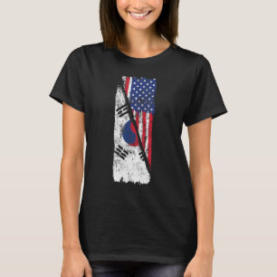T-shirt La moitié du drapeau sud-coréen Racines Né Corée V