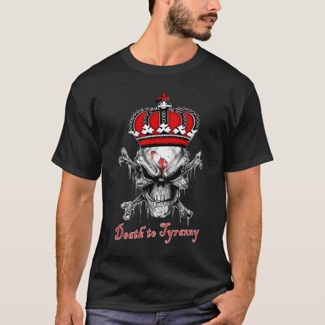 T-shirt La mort au noir de patriote de tyrannie (Devant)