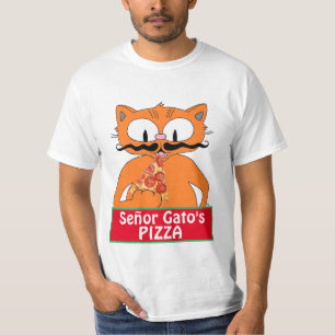 T-shirt La moustache en guidon de Señor Gato's Pizza