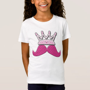 T-Shirt La moustache rose mignonne imprimée perle la