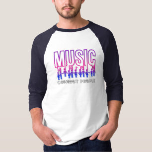 T-shirt La musique connecte les gens Hommes 3/4 Sleeve R