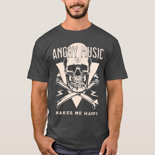 T-shirt La Musique En Colère Me Rend Heureux Happy Lourd S (Devant)