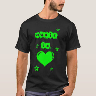 T-shirt La musique est amour (l'habillement foncé)