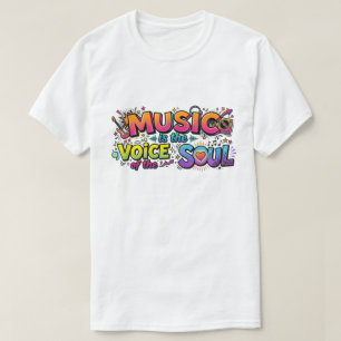 T-shirt La musique est la voix de l'âme Art Pop Rétro