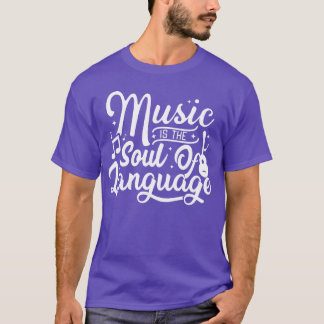 T-shirt la musique est l'âme de la langue vintage