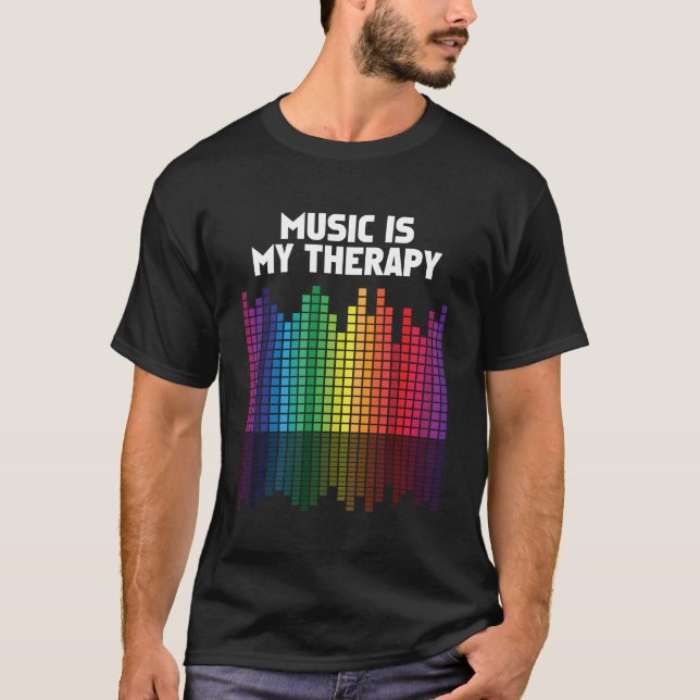 T-shirt La musique est ma citation musicale du DJ (Devant)