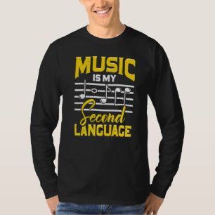 T-shirt La Musique Est Ma Deuxième Langue Pour Un Instruct