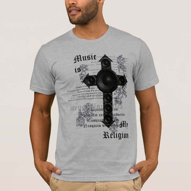 T-shirt La musique est ma religion (le noir) (Devant)
