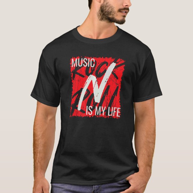 T-shirt La Musique Est Ma Vie Rock Et Roll (Devant)