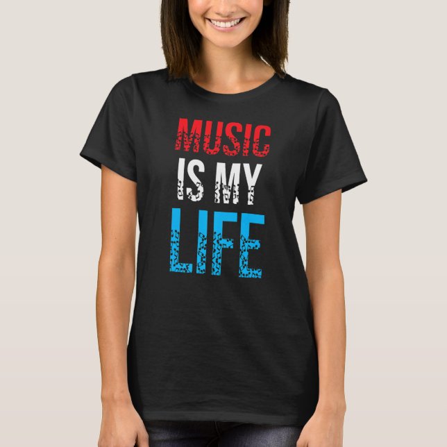 T-shirt La Musique Est Ma Vie Vive Rock Et Roll (Devant)