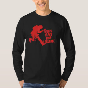 T-shirt La musique est mon amour Langue Guitare Lecteur
