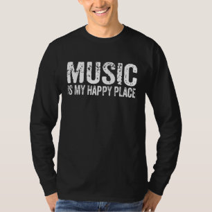 T-shirt La Musique Est Mon Endroit Heureux Inspirant Music