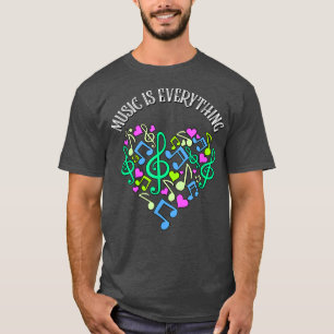 T-shirt La musique est tout Notes musicales Coeur 1850