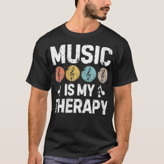 T-shirt La Musique Femme Est Ma Thérapie Musique Amour Drô