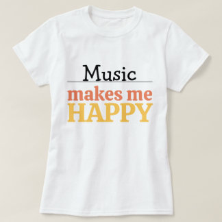 T-shirt La musique me rend heureux Citation Moderne Coloré