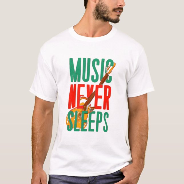 T-shirt La musique ne dort jamais (Devant)