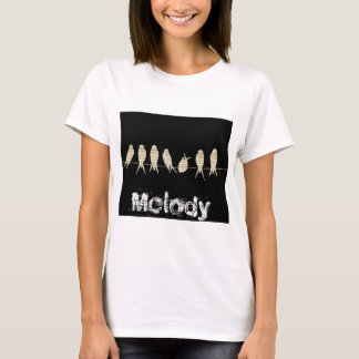T-shirt La musique note le destin animal d'oiseau de burea
